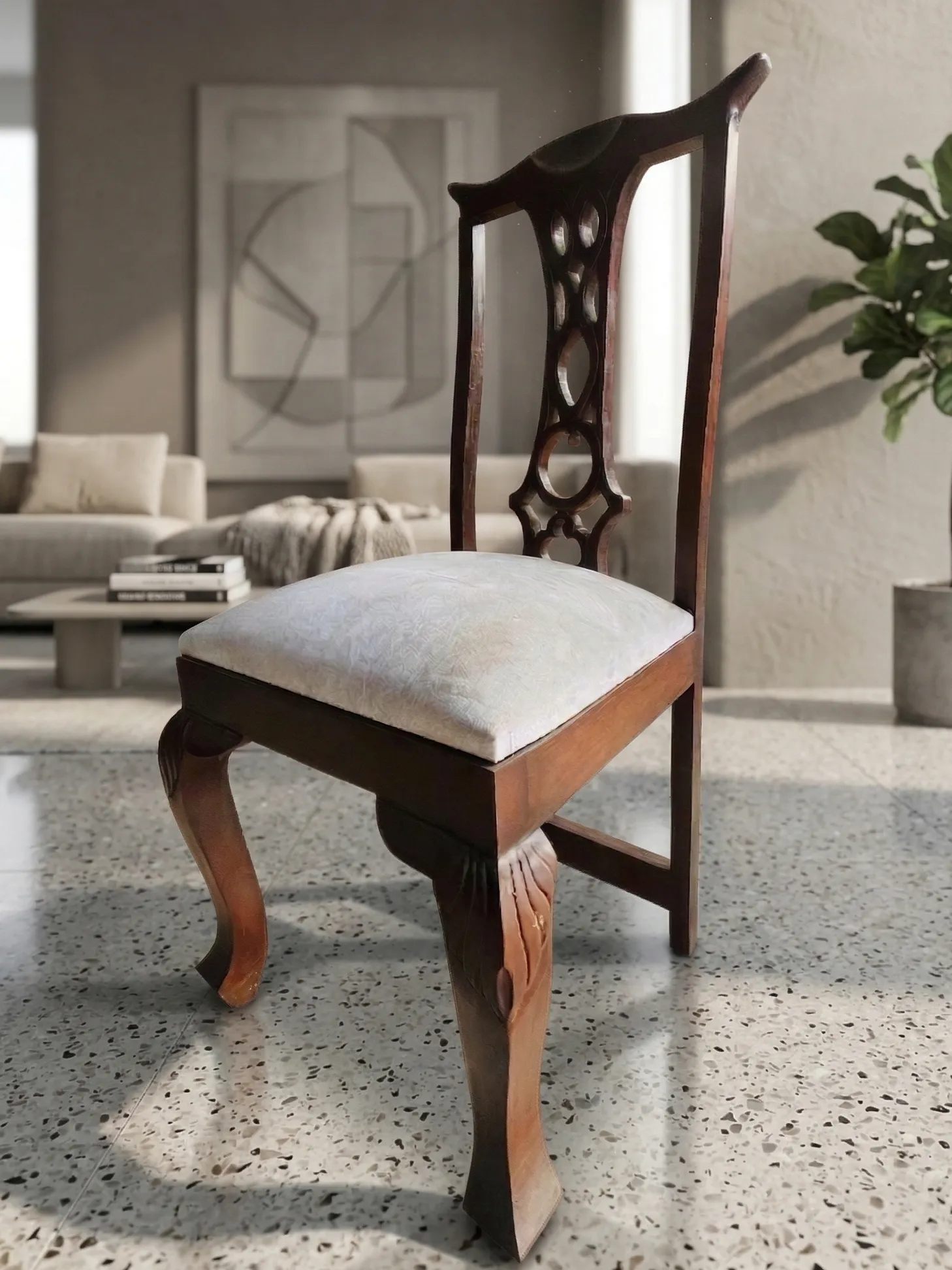 Dining Chair with cushion view 2