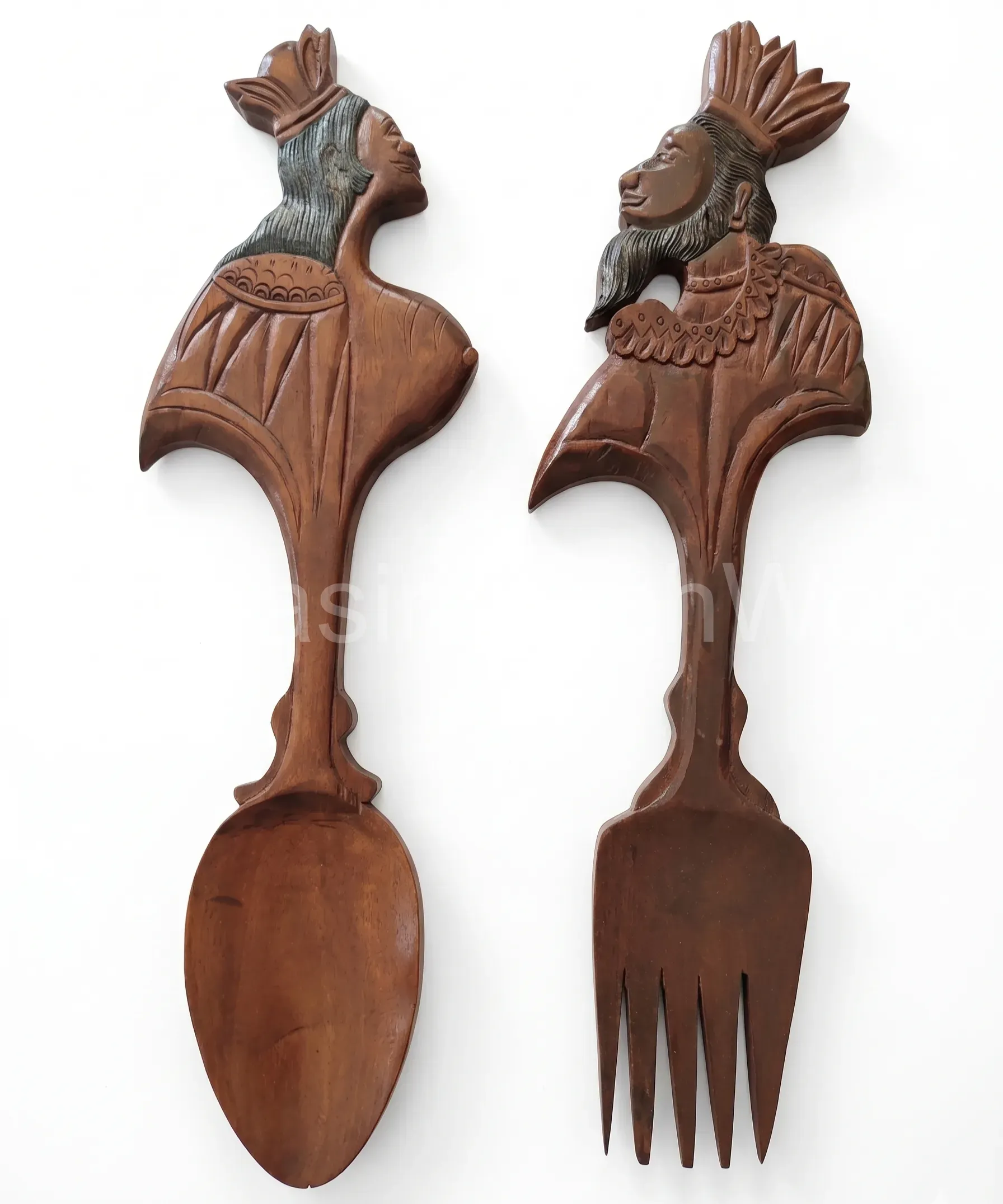 Wooden Spoon & Fork Wall Art Set view 2