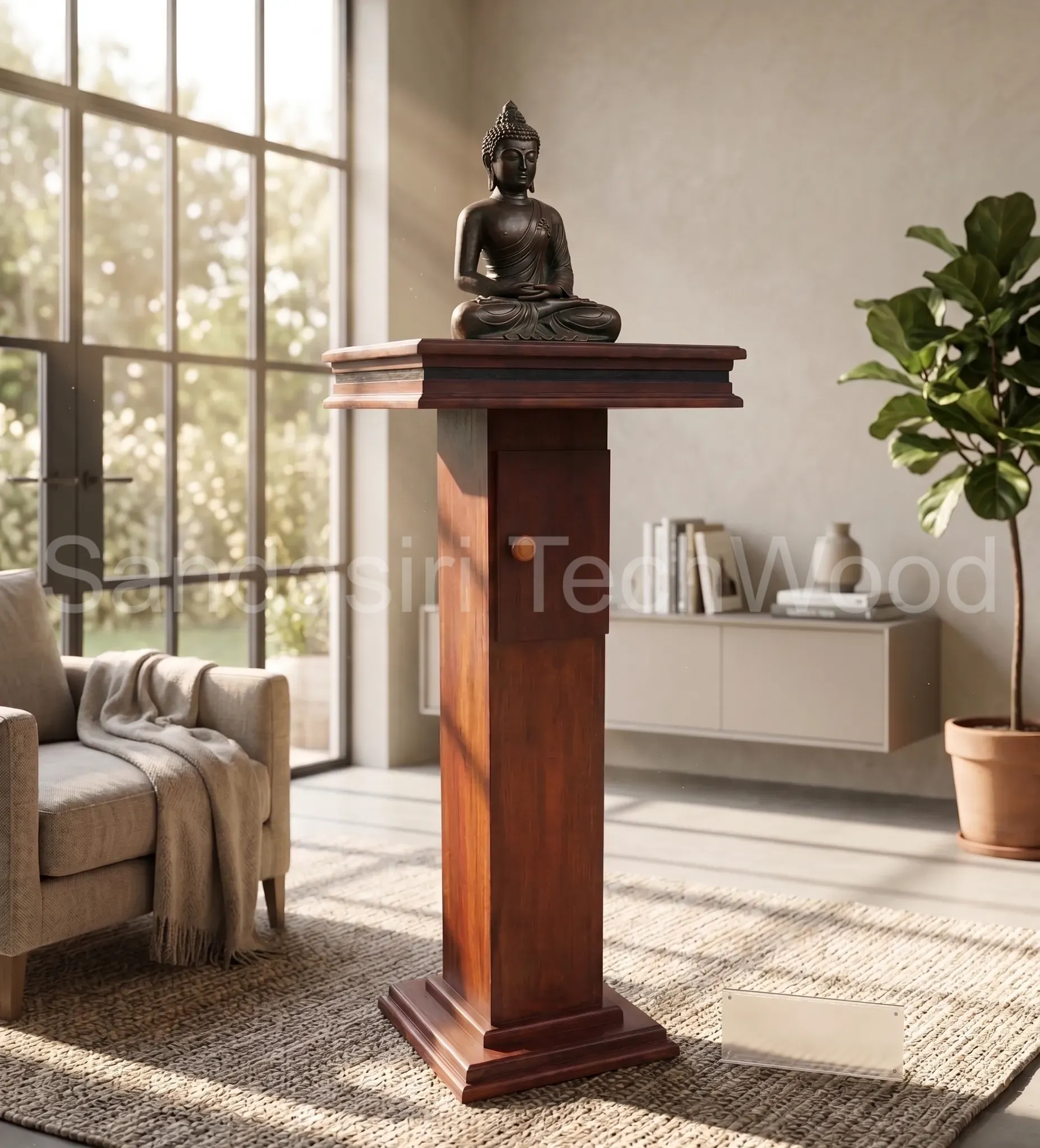 Wood Buddha Stand view 4